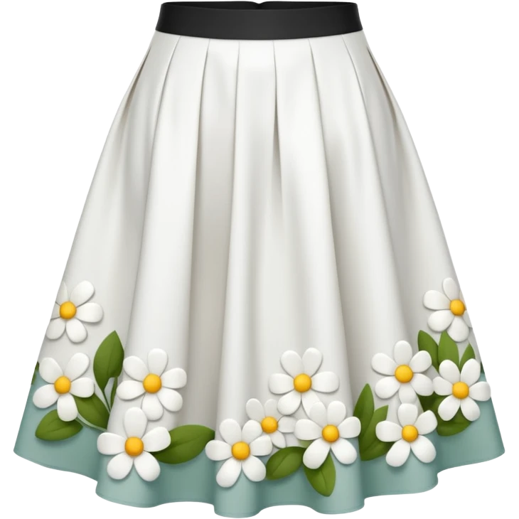 create a white with little flowers midi skirt whituot pleats emoji