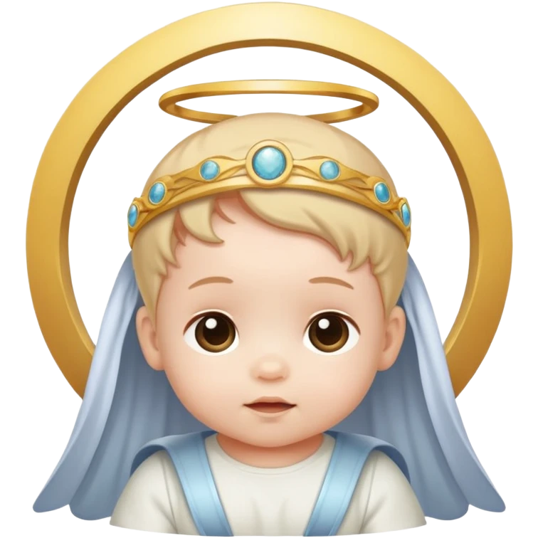 Baby with a icon gloria around its head emoji