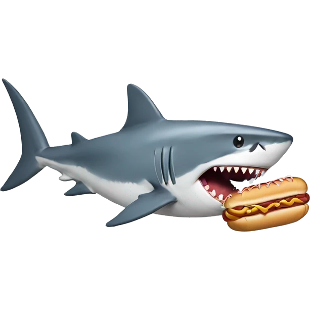 shark with hotdog  emoji