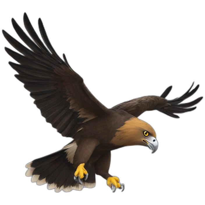 tasmanian wedge tail eagle black head flying emoji