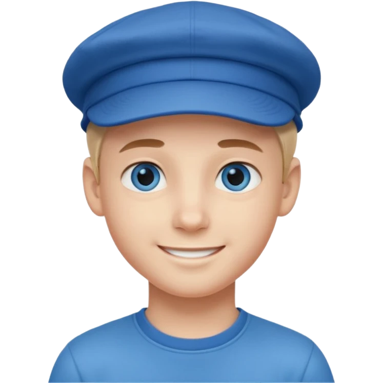 handsome boy with cap only neck  emoji