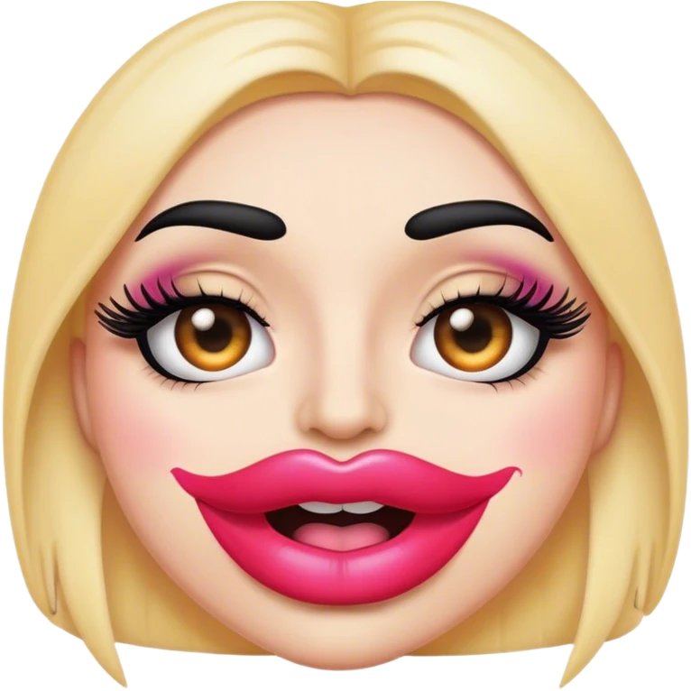 emoji with big lips and make up and eyelashes emoji