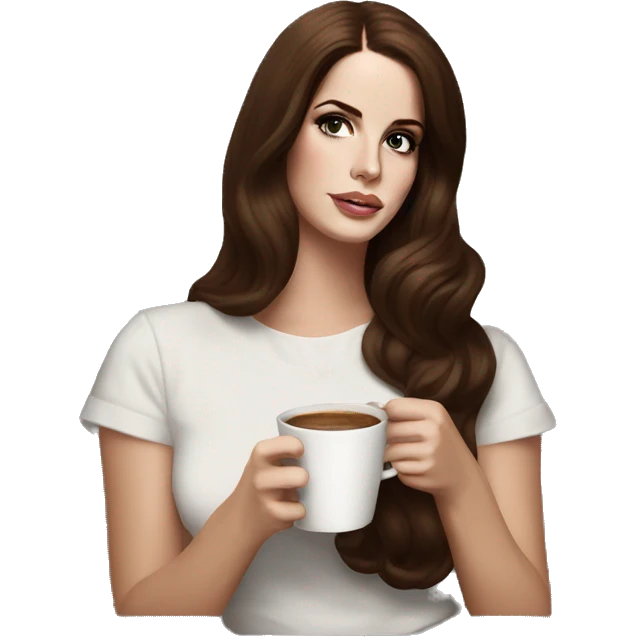 Lana del rey with coffee emoji