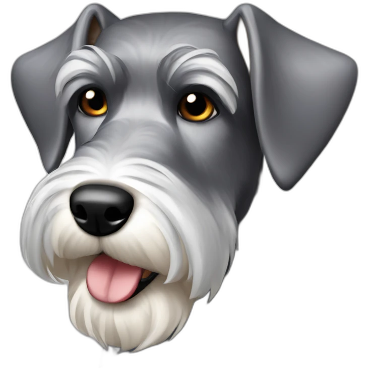 perro schnauzer plata de perfil emoji