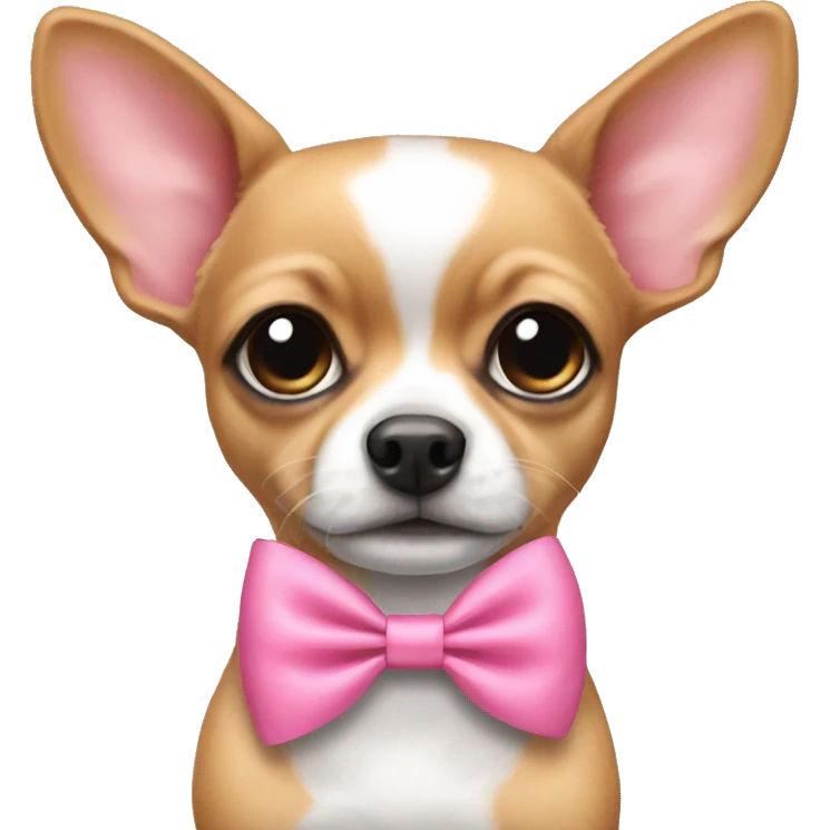 pink bow on a chihuahha  emoji