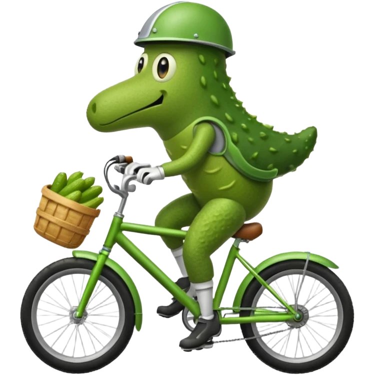 Pickle riding a bike emoji