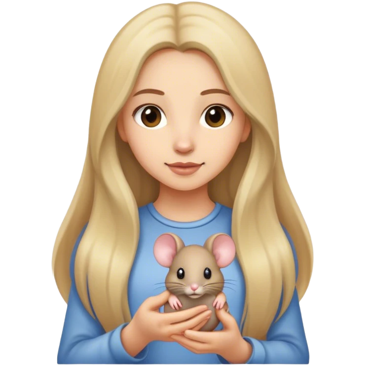 Girl with long hair and mouse emoji