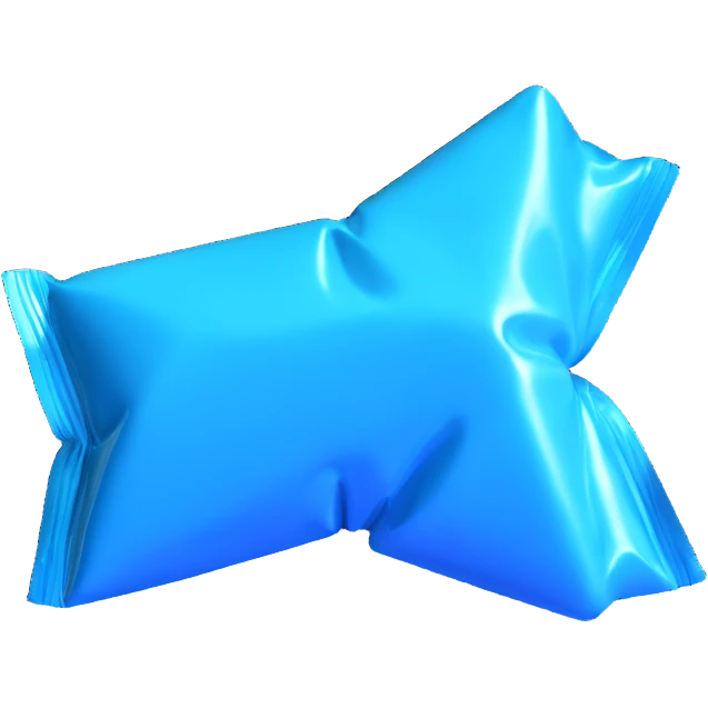 glowing blue candy with shiny wrapper reminiscent of Pokémon Rare Candy emoji