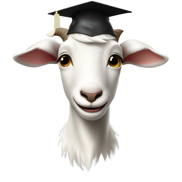 smirking goat with graduation hat emoji
