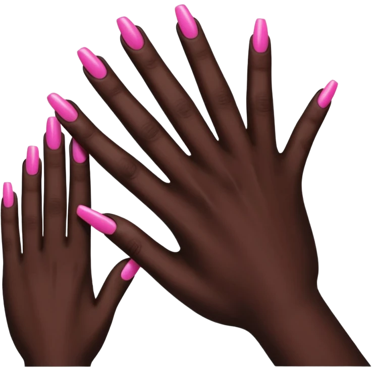 Black hand with pink nails emoji