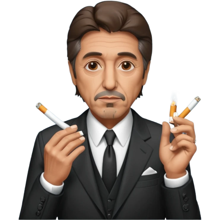 draw me brutal al pacino from godfather with cigarretes emoji