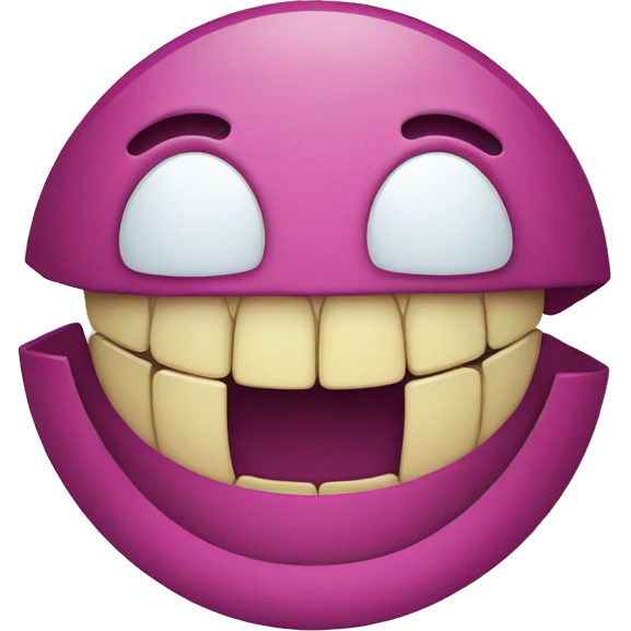 A smiley face with a  large gap in between the teeth emoji
