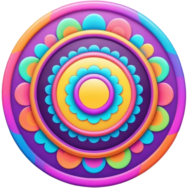 Psychedelic colored circle Border emoji