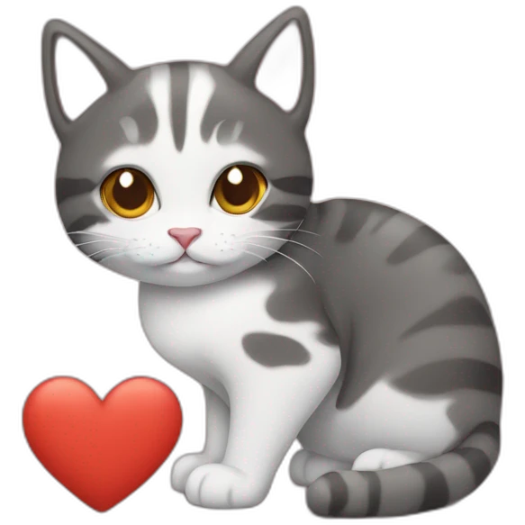 cat with hearth emoji