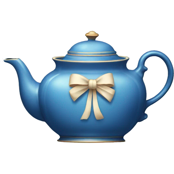 Vintage blue teapot with bows emoji