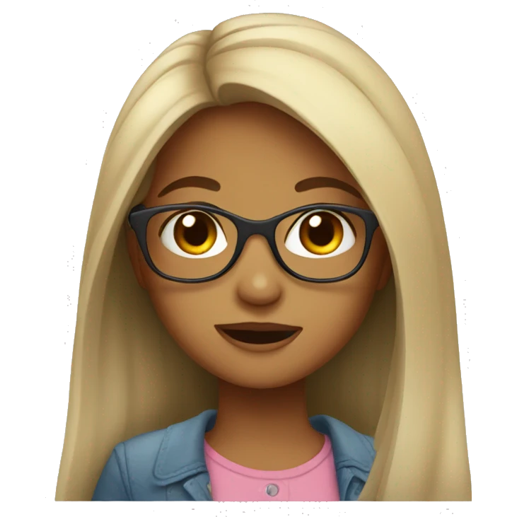 girl with glasses and long hair emoji