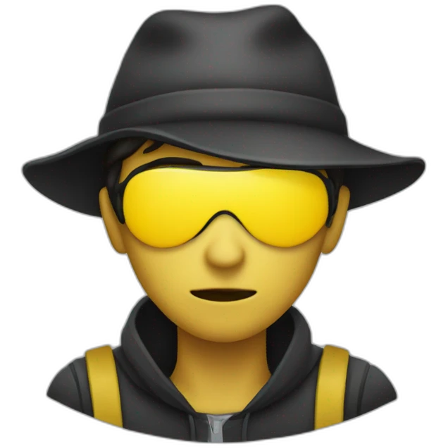 person that looks like a robber with yellow skin emoji