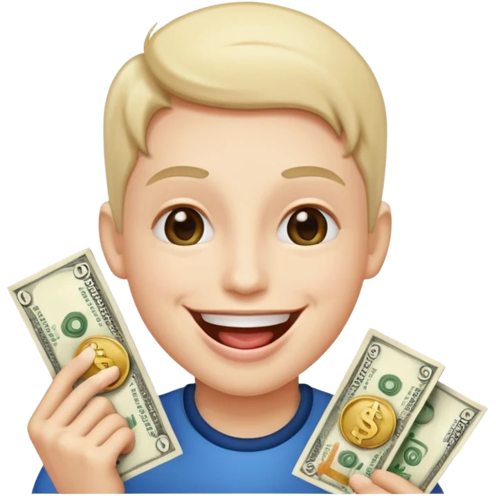 create happy smile with money tongue like 🤑  emoji
