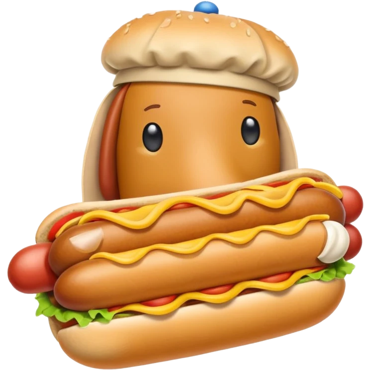 Hotdog wearing a hat emoji