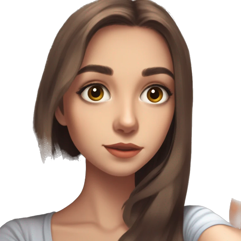 a woman taking a selfie in front of a mirror, a picture, tachisme, she is about 1 6 years old, brown hair and large eyes, discord profile picture, ekaterina emoji
