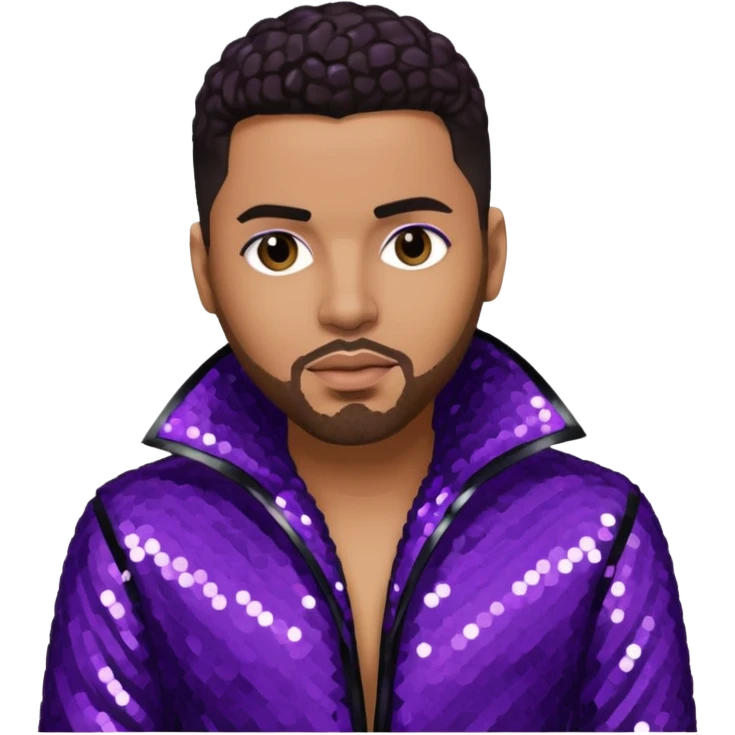 Al B. Sure, R&B Singer with dark brown hair, dark purple sequin outfit emoji