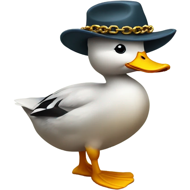 Duck with hat and chain emoji