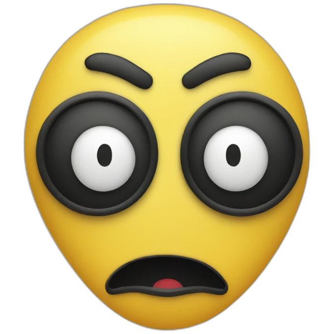 yellow emoji face with black heart eyes emoji