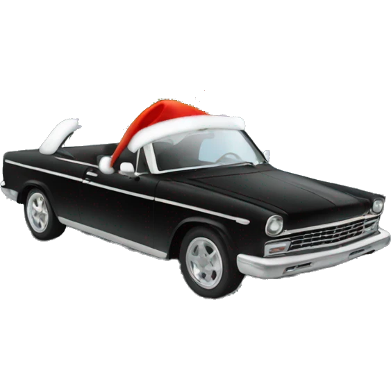 Christmas black car with Christmas tree emoji