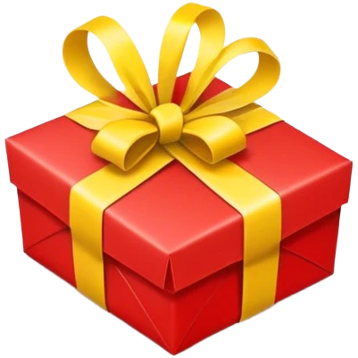 gift red with yellow ribbon emoji