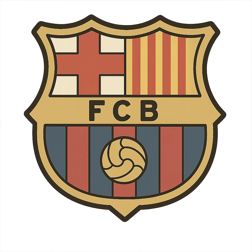 Barcelona FC shield in a flat toon style emoji