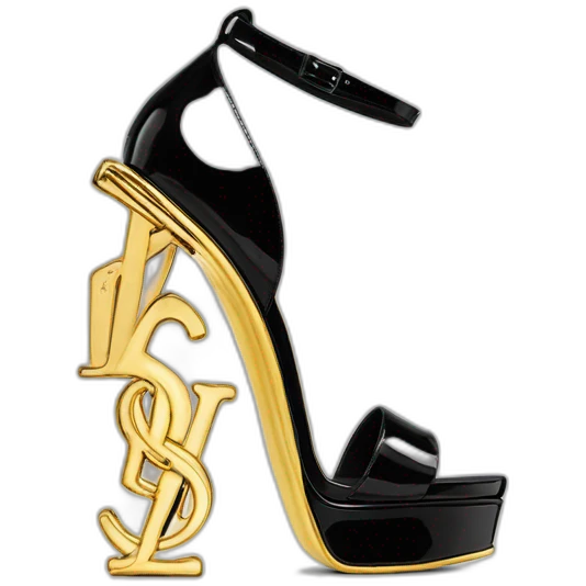 Ysl heel sandal  TRIBUTE PLATFORM SANDAL black PATENT LEATHER emoji