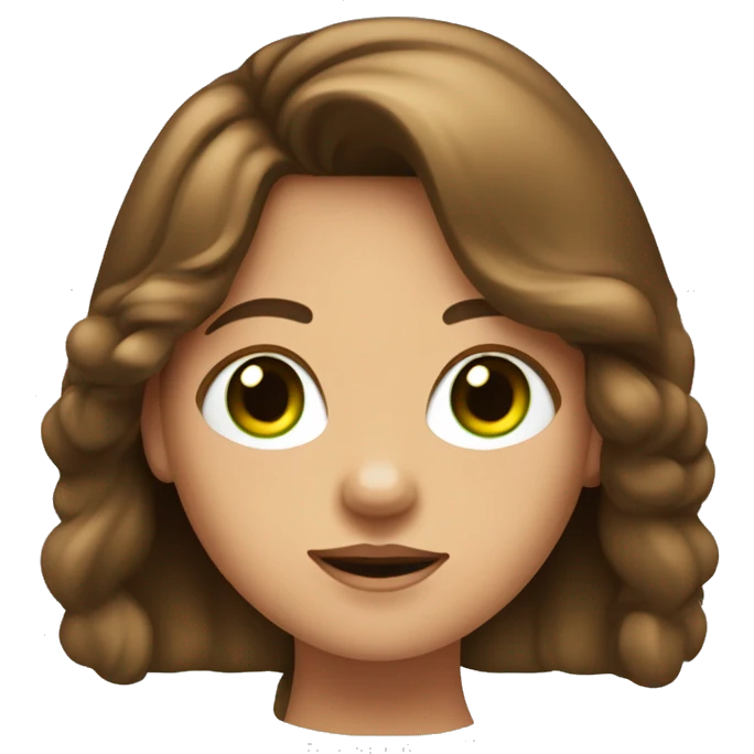 Mädchen mit braunen Haaren und grünen Augen emoji