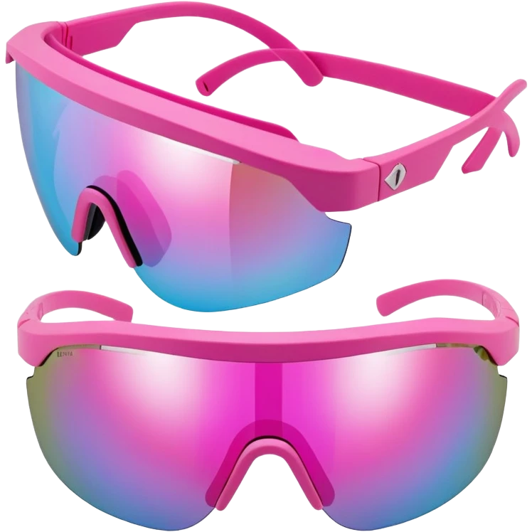 ultra thick sporty pink shield visor sunglasses with maximum robust frame, industrial strength build, extremely bulky design, one-piece lens emoji