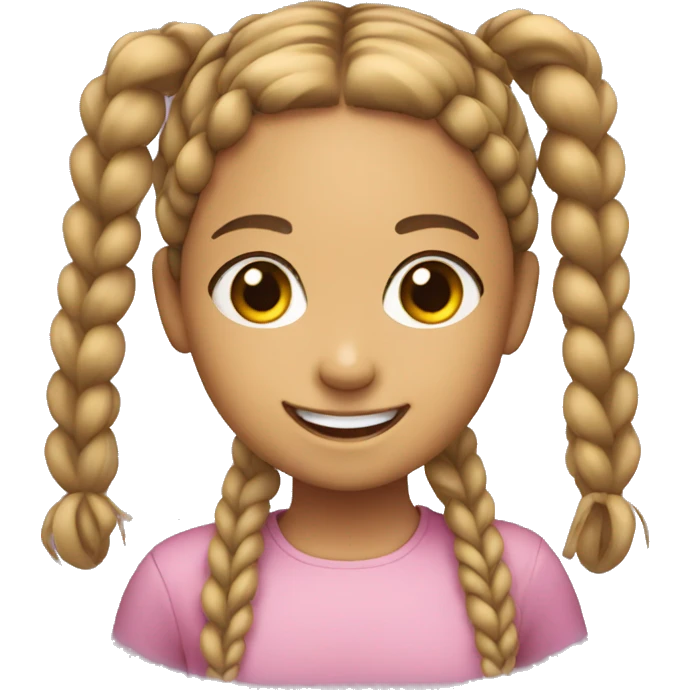 smiling girl with twin braids emoji