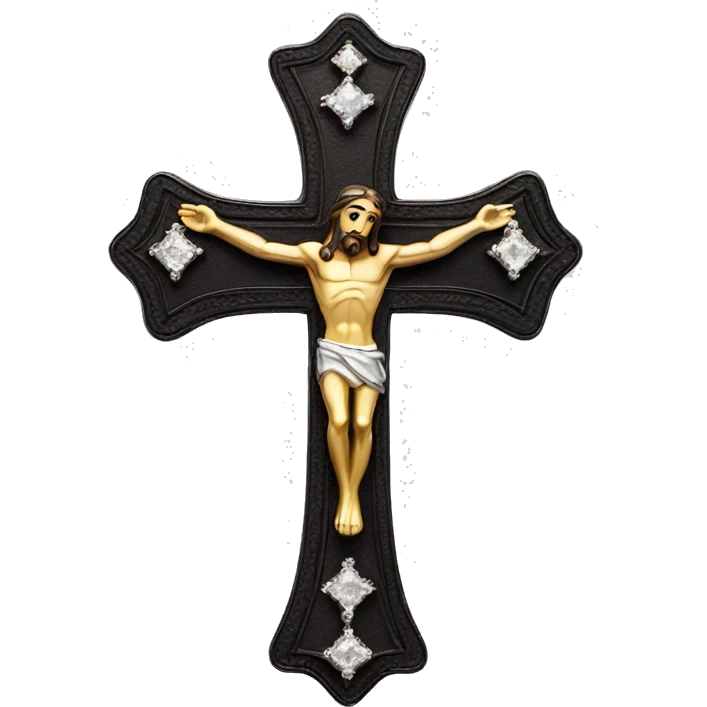 Badge of the Jesus cross, diamond,   emoji