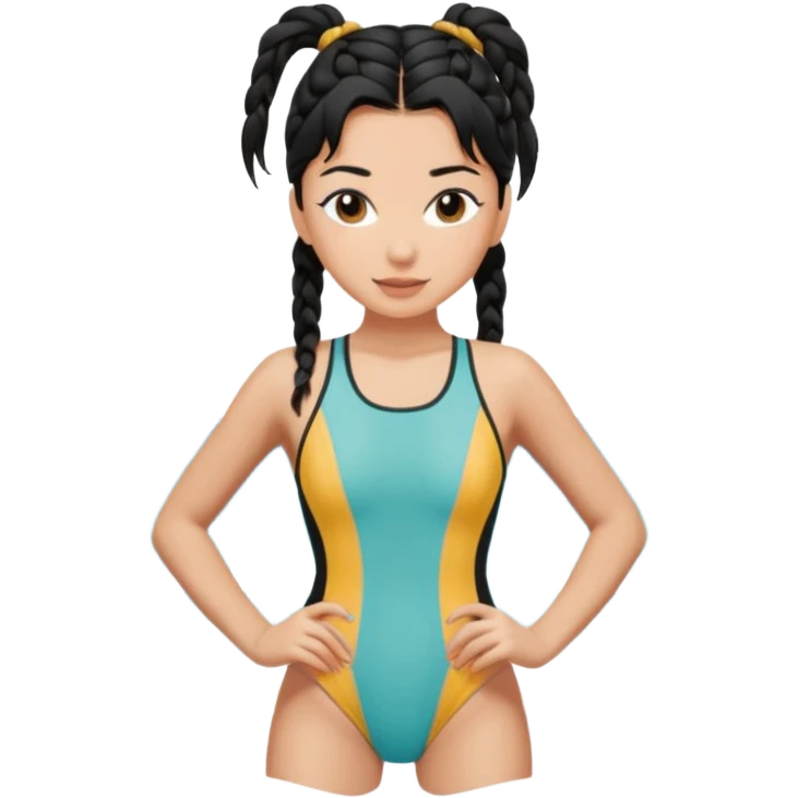 just hair braided hair tail one piece emoji