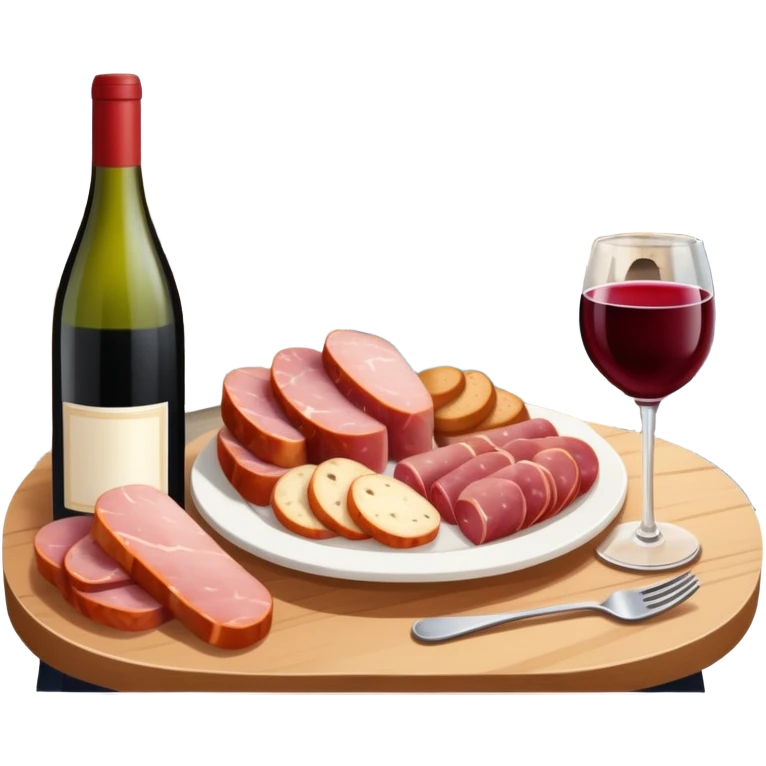 SPAM charcuterie AND wine at a paris cafe painting landscape  emoji