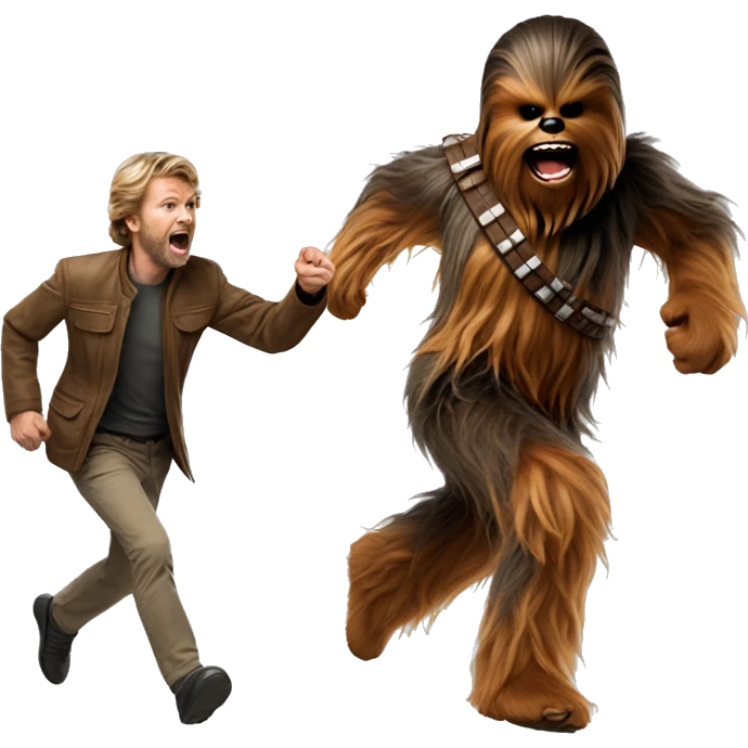 chewbacca chasing a person emoji
