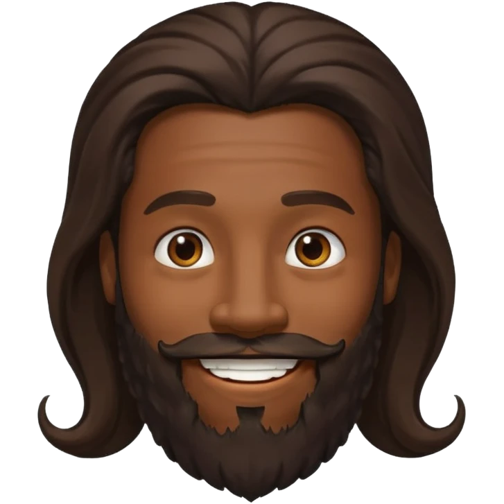 black man bearded long haired emoji