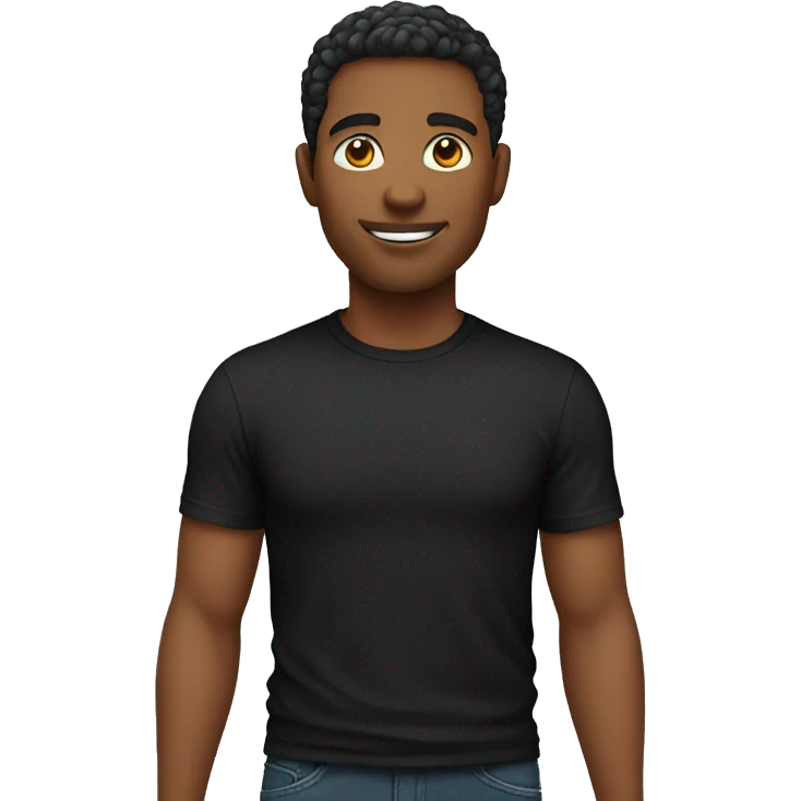 male in black t-shirt emoji