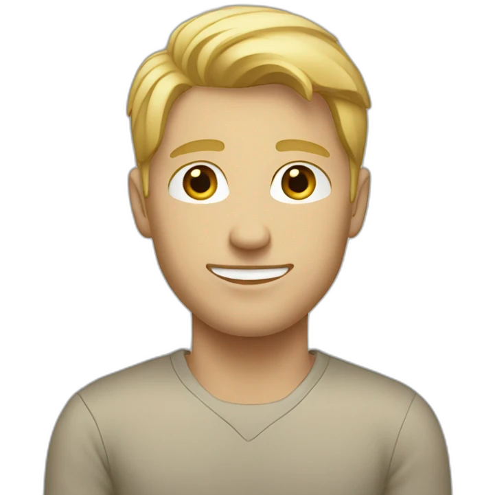 blonde guy with basic clothes with neutral colors emoji