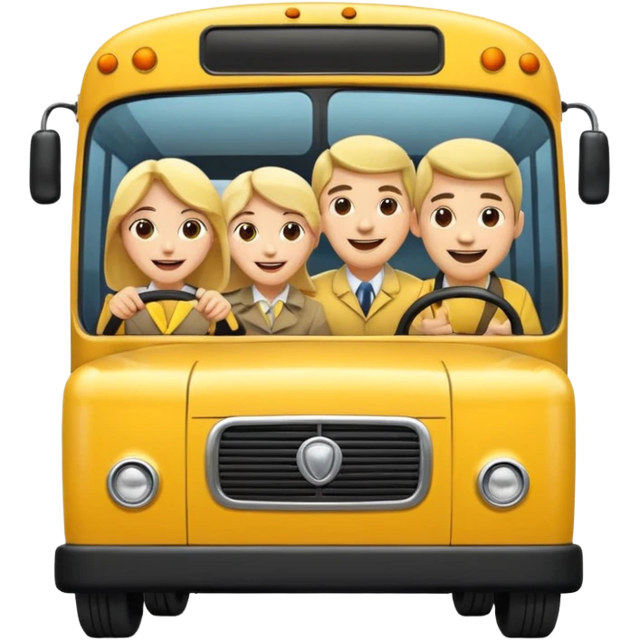 autobus de equipo llevando a egnte de basebal  y un chofer emoji