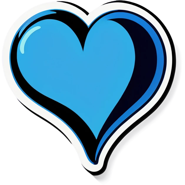 Pop art blue heart emoji