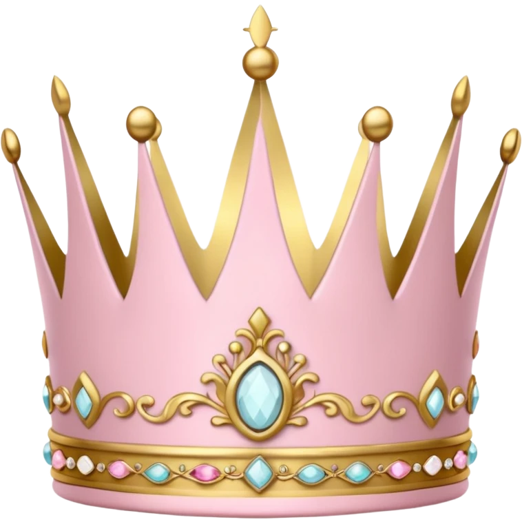 White and pastel pink crown emoji