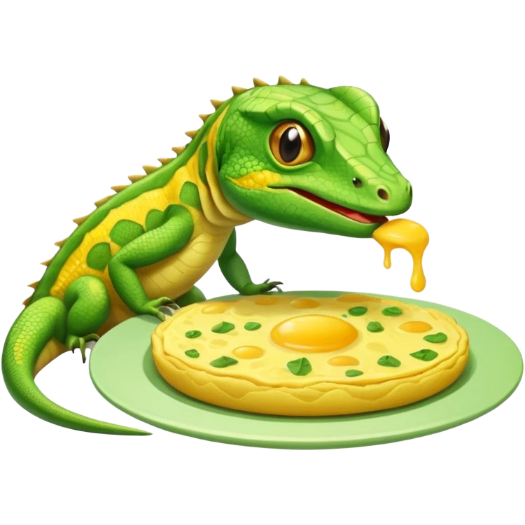 lizard eating omelette emoji