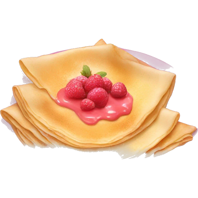 Crepes on a pink plate emoji