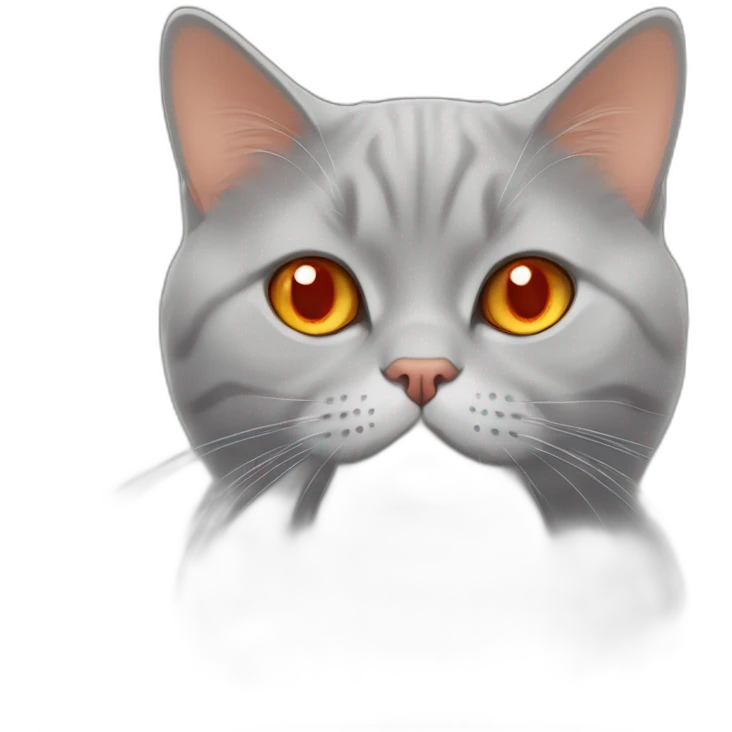 A red chabbybritish shorthair cat with orange eyes emoji