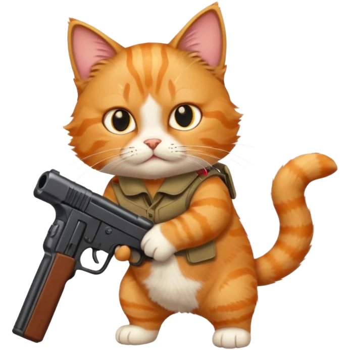 Cat with a gun emoji