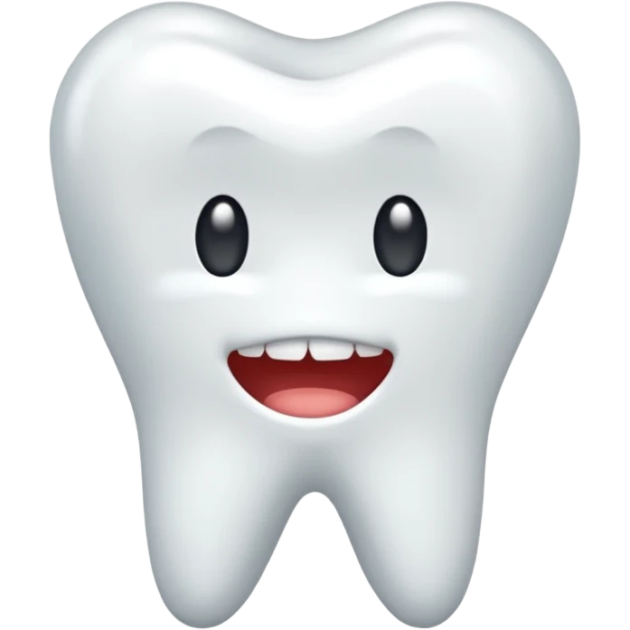 realistic tooth with no emoji like eyes and mouth emoji