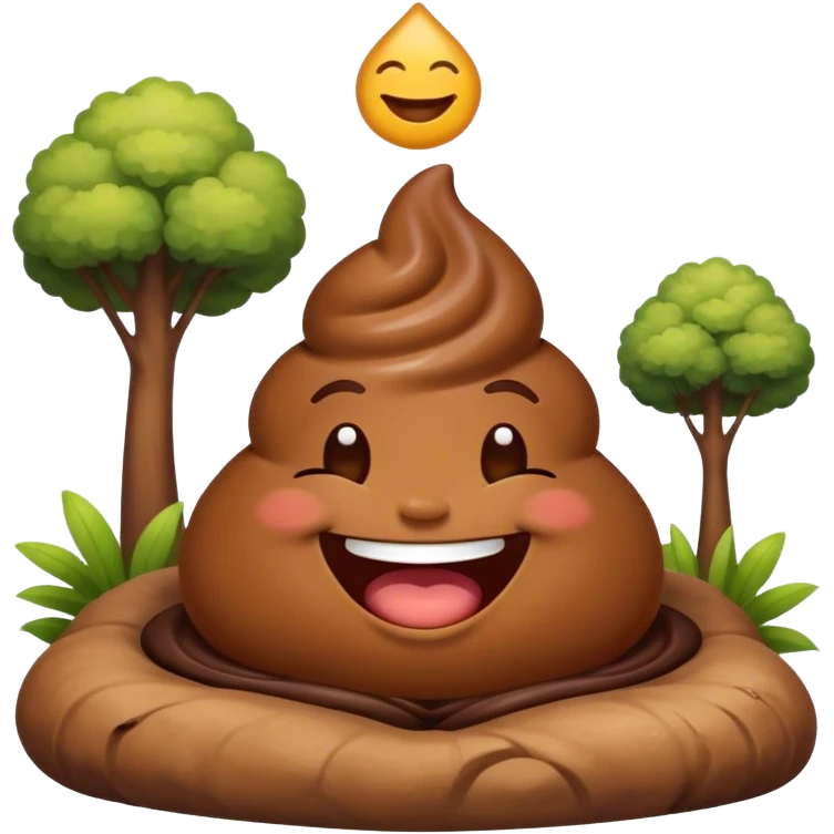 meditating laughing poop emoji landscape  emoji